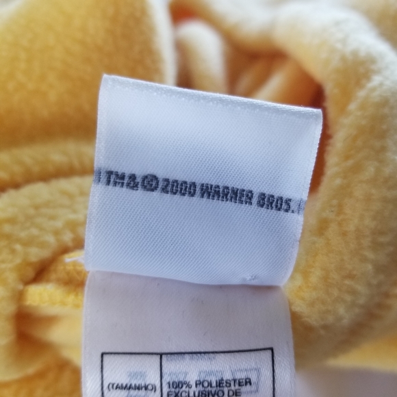 Vintage Tweety Bird Fleece Yellow Hoodie Warner Bros Small - Picture 13 of 13